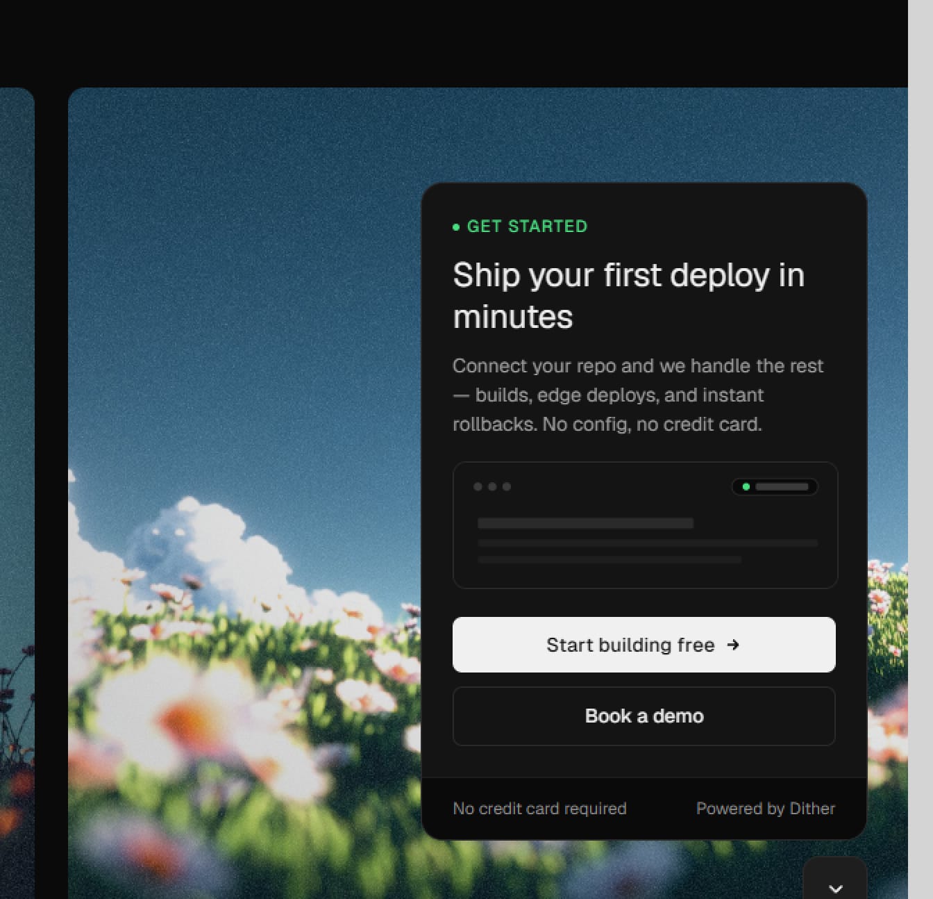 Dither - SaaS Website project detail